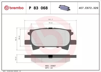 Brembo P 83 068 <span>тормозные колодки задние</span>