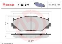 Передние тормозные колодки Brembo P 83 074 для Lexus IS 3 пок.