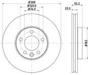 Тормозной диск Hella Pagid Pro 8DD 355 109-661 8DD 355 109-661