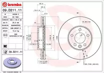 Тормозной диск Brembo Prime Line  09.D211.11