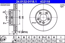 Тормозной диск ATE  24.0132-0118.1