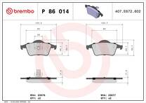 Задние тормозные колодки Brembo P 86 014 для Volvo S60 1 пок. / 384 / рестайлинг
