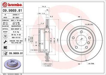 Brembo Prime Line 09.9869.81 <span>тормозной диск вентилируемый</span>