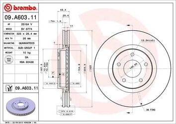 Brembo Prime Line 09.A603.11 <span>тормозной диск вентилируемый</span>
