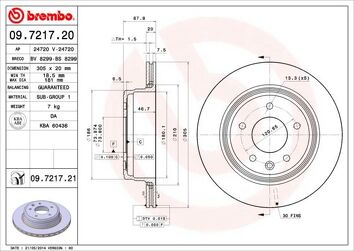 Brembo Prime Line 09.7217.20 <span>тормозной диск вентилируемый</span>