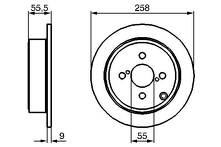 Тормозной диск Bosch 0 986 479 086 для Toyota Corolla 9 пок. / E120, E130 / рестайлинг