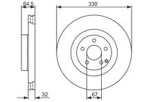 Тормозной диск Bosch 0 986 479 415 для Mercedes-Benz SL-Class R230
