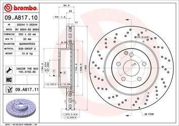 Brembo Prime Line 09.A817.11 <span>тормозной диск вентилируемый</span>