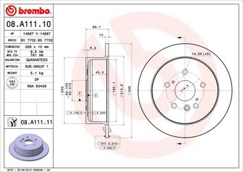 Brembo Prime Line 08.A111.11 <span>тормозной диск полный</span>
