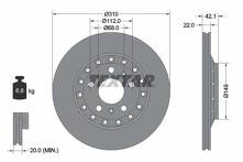 Тормозной диск Textar 92152303 для Audi A8 D3