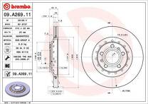 Тормозной диск Brembo Prime Line 09.A269.11 для Audi A8 D3