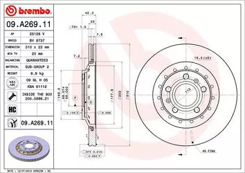Brembo Prime Line 09.A269.11 <span>тормозной диск вентилируемый</span>