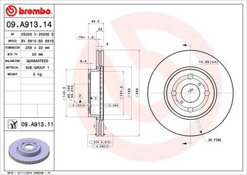 Brembo Prime Line 09.A913.11 <span>тормозной диск вентилируемый</span>