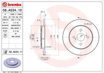 Тормозной диск Brembo Prime Line 08.A534.11 для Toyota Yaris 2 пок. / рестайлинг