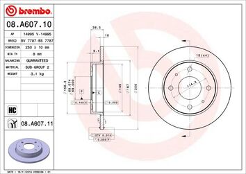 Brembo Prime Line 08.A607.11 <span>тормозной диск полный</span>