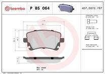 Задние тормозные колодки Brembo  P 85 064