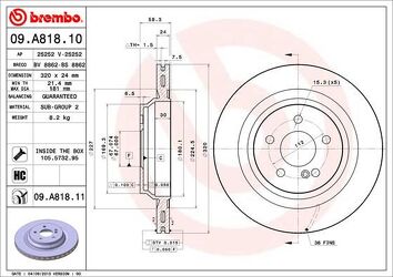 Brembo Prime Line 09.A818.10 <span>тормозной диск вентилируемый</span>