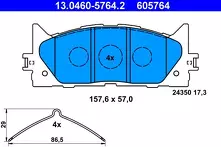 Передние тормозные колодки ATE  13.0460-5764.2