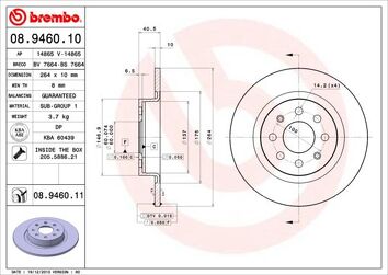 Brembo Prime Line 08.9460.11 <span>тормозной диск полный</span>