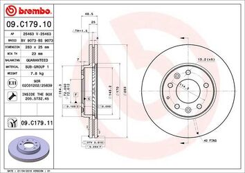 Brembo Prime Line 09.C179.11 <span>тормозной диск вентилируемый</span>