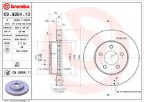 Тормозной диск Brembo Prime Line 09.8864.10 для Jeep Cherokee 2 пок.