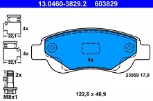 Передние тормозные колодки ATE 13.0460-3829.2 для Citroen C1 1 пок.