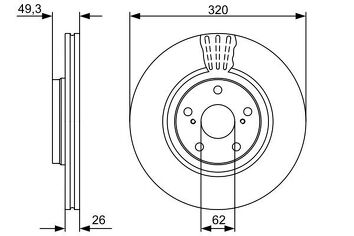 Bosch 0 986 479 562 <span>тормозной диск вентилируемый</span>