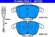 Передние тормозные колодки ATE 13.0460-7252.2 для Citroen C5 3 пок. / универсал