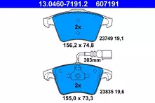 Передние тормозные колодки ATE  13.0460-7191.2