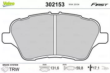 Valeo First 302153 <span>тормозные колодки передние</span>