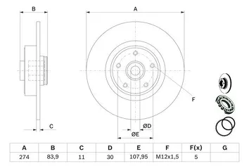 Bosch 0 986 479 273 <span>тормозной диск полный</span>