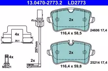 Задние тормозные колодки ATE Ceramic  13.0470-2773.2
