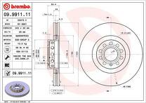 Тормозной диск Brembo Prime Line 09.9911.11 для Audi A8 D3