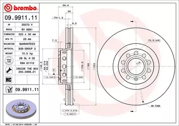 Brembo Prime Line 09.9911.11 <span>тормозной диск вентилируемый</span>