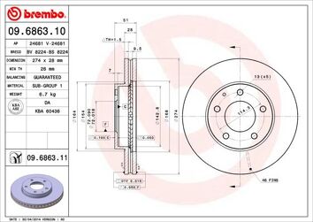 Brembo Prime Line 09.6863.11 <span>тормозной диск вентилируемый</span>
