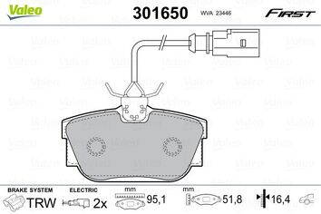 Valeo First 301650 <span>тормозные колодки задние</span>