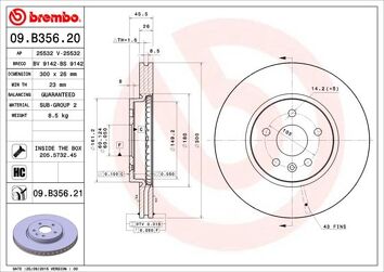 Brembo Prime Line 09.B356.21 <span>тормозной диск вентилируемый</span>