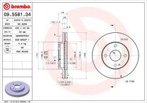 Тормозной диск Brembo Prime Line 09.5581.34 для Mazda Demio 1 пок.