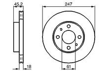 Тормозной диск Bosch 0 986 478 459 для Nissan Almera N15 / седан