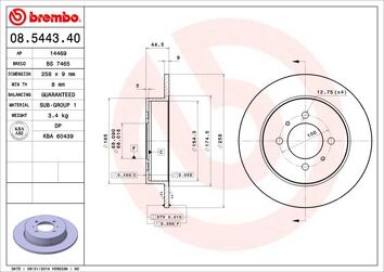 Brembo Prime Line 08.5443.40 <span>тормозной диск полный</span>