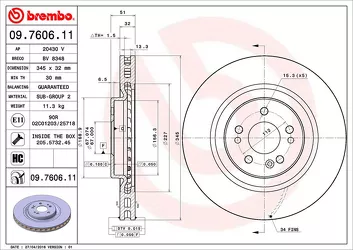 Brembo Prime Line 09.7606.11 <span>тормозной диск вентилируемый</span>