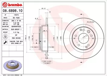 Brembo Prime Line 08.6898.10 <span>тормозной диск полный</span>