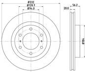 Тормозной диск Hella Pagid Pro  8DD 355 119-081