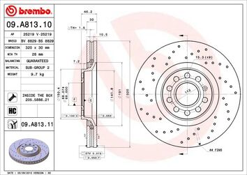 Brembo Prime Line 09.A813.11 <span>тормозной диск вентилируемый</span>