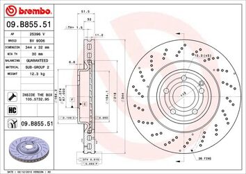 Brembo Prime Line 09.B855.51 <span>тормозной диск вентилируемый</span>
