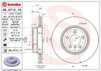 Brembo Prime Line 09.A712.11 <span>тормозной диск вентилируемый</span>