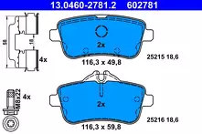 Задние тормозные колодки ATE  13.0460-2781.2