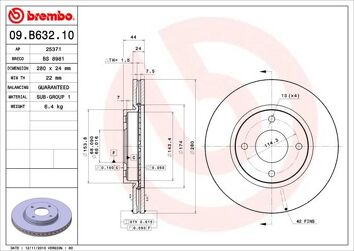Brembo Prime Line 09.B632.10 <span>тормозной диск вентилируемый</span>