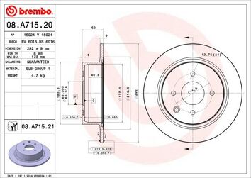 Brembo Prime Line 08.A715.20 <span>тормозной диск полный</span>