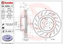 Тормозной диск Brembo Prime Line 09.A353.11 для Mercedes-Benz S-Class W220 / рестайлинг